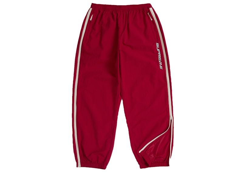 Order Supreme Contrast Zip Warm Up Pant Red
