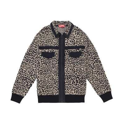 Supreme Corduroy Detailed Zip Sweater Cheetah