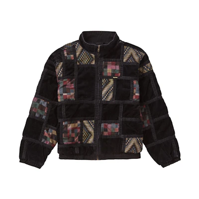Supreme Corduroy Patchwork Denim Jacket Black