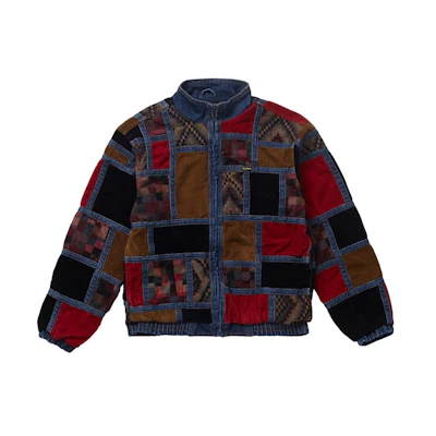Supreme Corduroy Patchwork Denim Jacket Blue