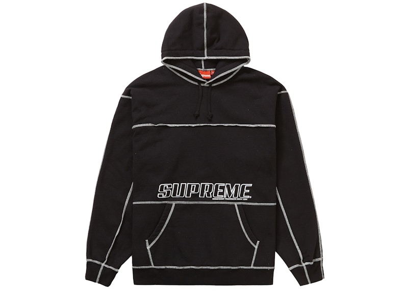 Buy 슈프림 커버스티치 후드 티셔츠 '블랙' 
