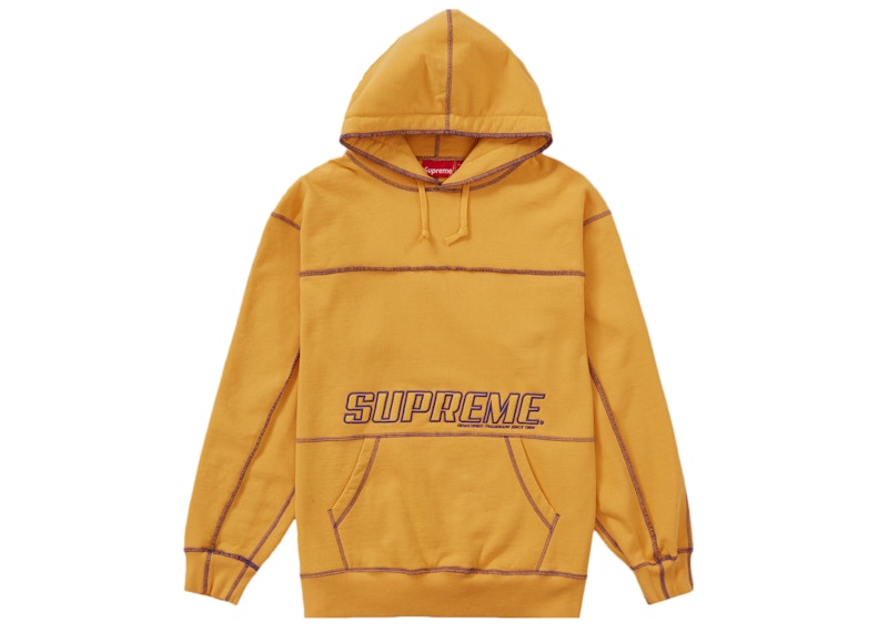Buy Supreme 金色盖缝连帽卫衣 ‘Dusty Gold’