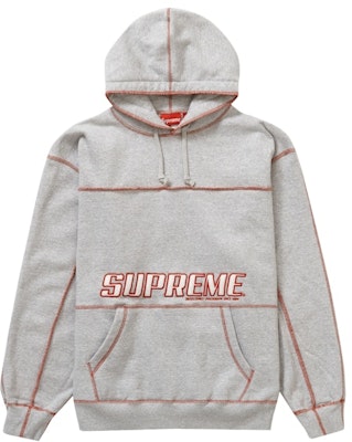 Supreme Coverstitch Hooded Sweatshirt 'Heather Grey' Buy Supreme Coverstitch Hooded Sweatshirt 'Heather Grey'