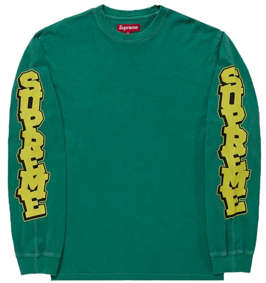 supreme-cracked-sleeve-l-s-top-green