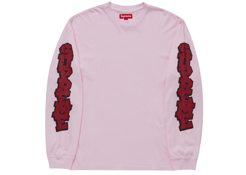 Supreme Cracked Sleeve L/S Top Pink