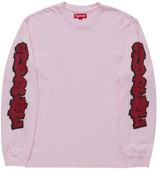 supreme-cracked-sleeve-l-s-top-pink