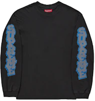 Supreme Cracked Sleeve L/S Top Washed Black Supreme Cracked Sleeve L/S Top Washed Black