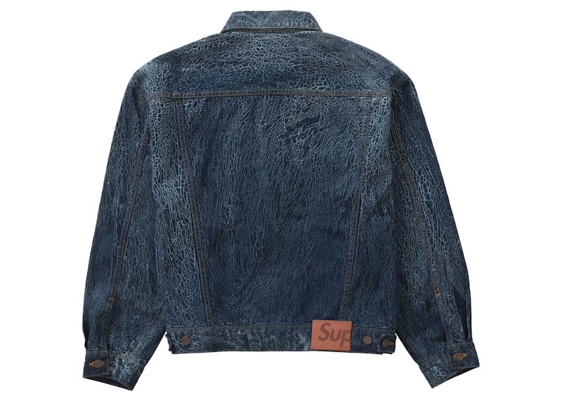 Order Chaqueta Supreme Crackle Denim Trucker Azul.