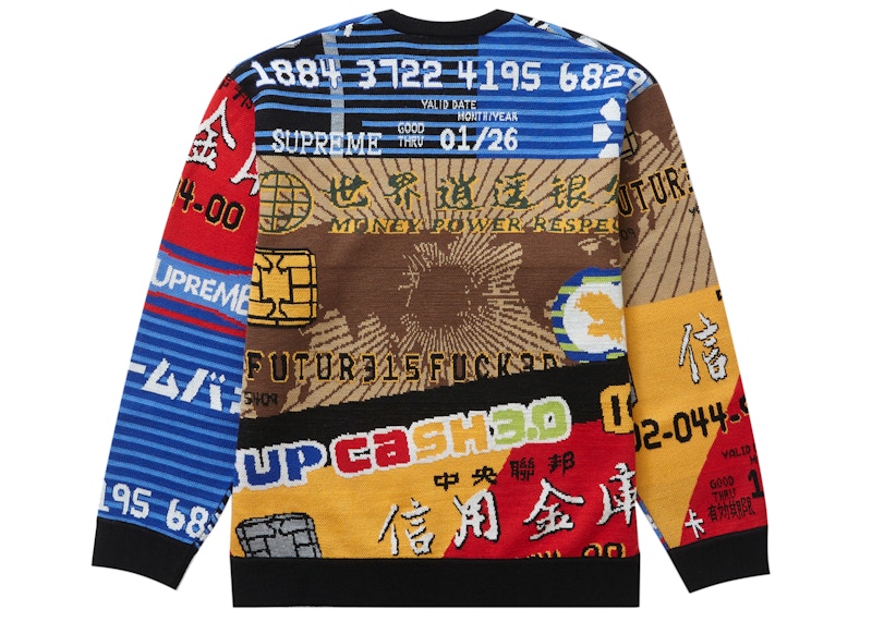 Order Supreme 黑色信用卡图案毛衣