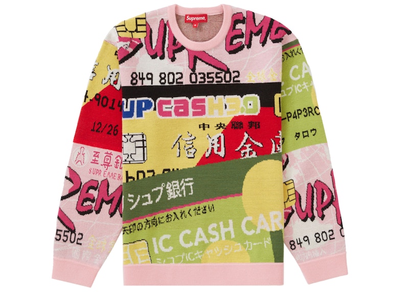 Supreme Credit Cards Sweater Pink