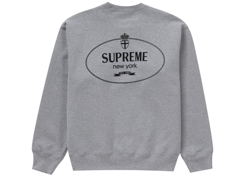 Order Supreme 徽章刺繡長袖套頭衫 (FW24) 淺灰色