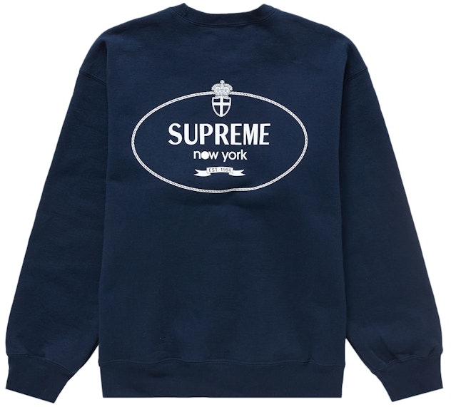 supreme-crest-crewneck-fw-24-navy