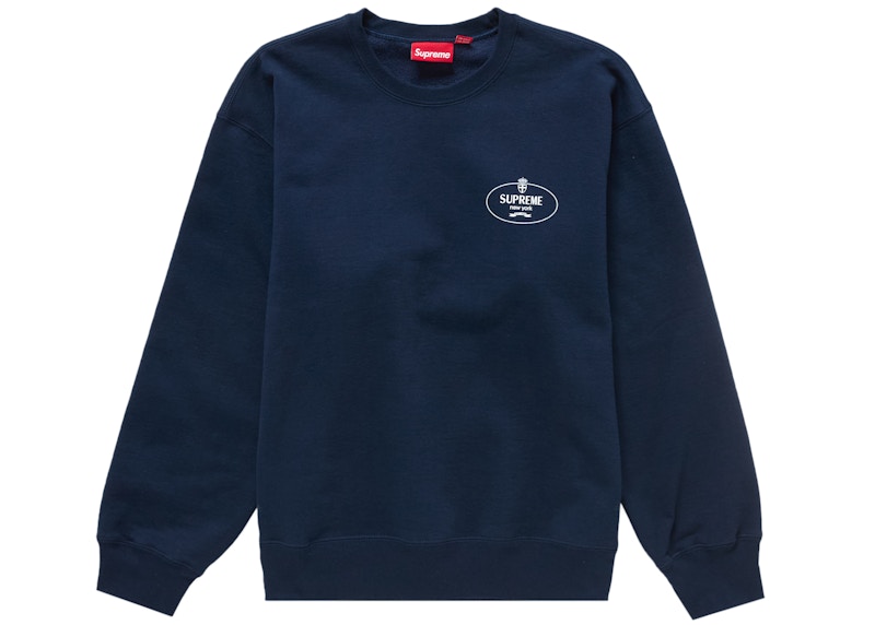 Order Supreme 徽標刺繡圓領衛衣 (FW24) 海軍藍