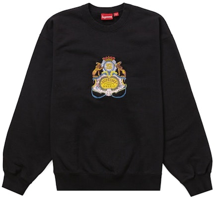 Supreme Crest Crewneck Black Buy Supreme Crest Crewneck Black