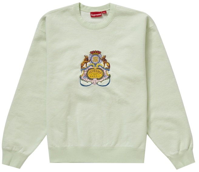 supreme-crest-crewneck-light-green