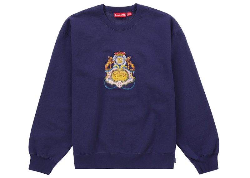 Supreme Crest Crewneck Washed Navy