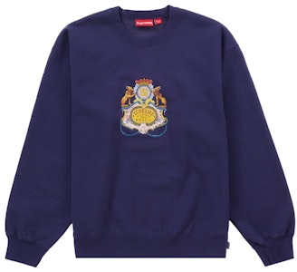 Supreme Crest Crewneck Navy Washed Buy Supreme Crest Crewneck Navy Washed