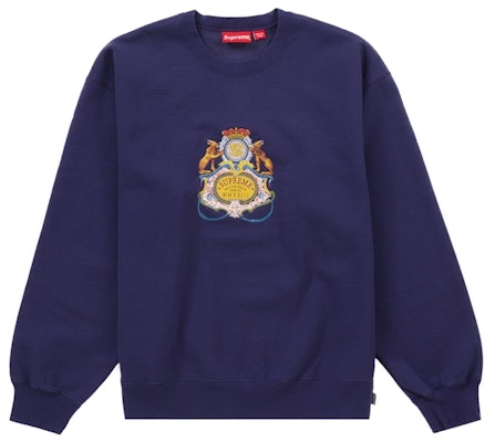 Supreme Crest Crewneck Washed Navy Buy Supreme Crest Crewneck Washed Navy