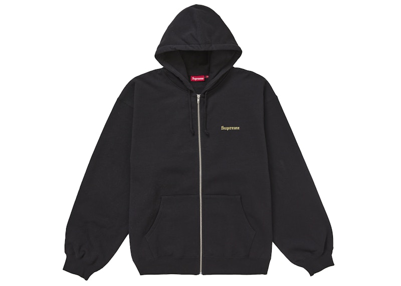 Supreme Crest Zip Up Hooded Sweatshirt Black