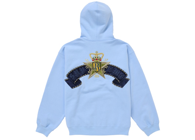 Supreme Crest Zip Up Hooded Sweatshirt Light Blue 圖 2