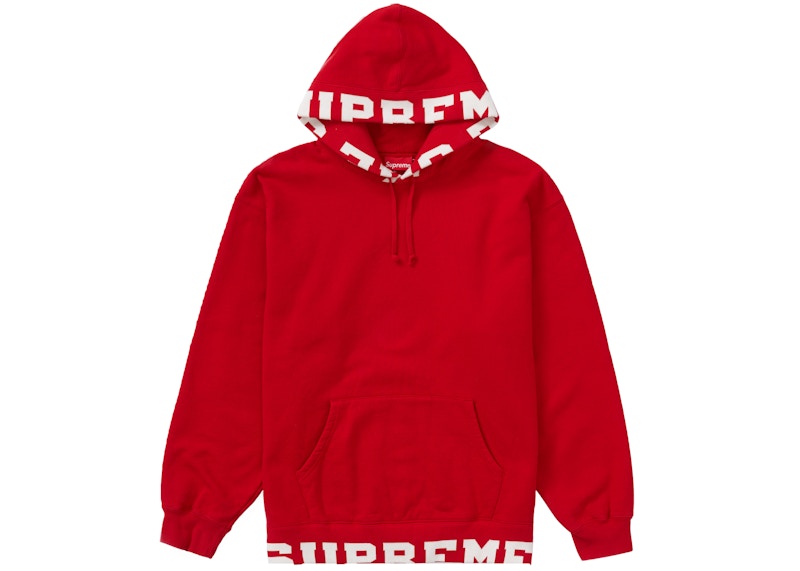 Supreme Cropped Logos Hooded Sweatshirt Red