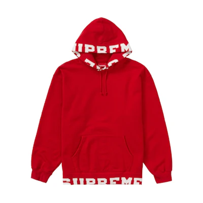 Supreme Cropped Logos Hooded Sweatshirt Red