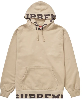 Supreme Cropped Logos Hooded Sweatshirt Tan Buy Supreme Cropped Logos Hooded Sweatshirt Tan