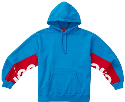 Supreme Cropped Panels Hooded Sweatshirt Bright Blue Order Supreme Cropped Panels Hooded Sweatshirt Bright Blue