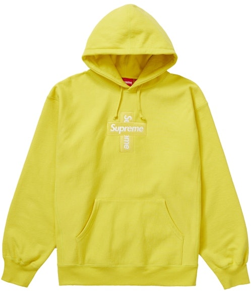 supreme-cross-box-logo-hooded-sweatshirt-lemon