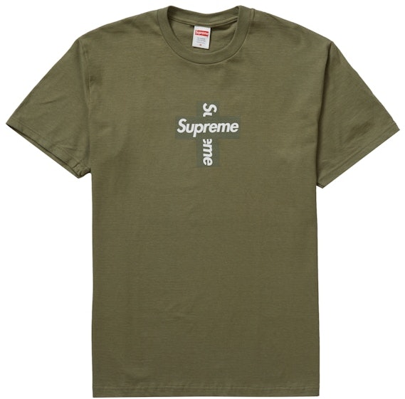 Buy Supreme Cross Box Logo Tee Light Olive Novelship