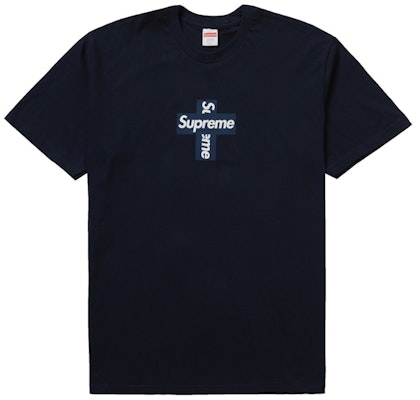 Supreme Cross Box Logo Tee Navy Buy Supreme Cross Box Logo Tee Navy