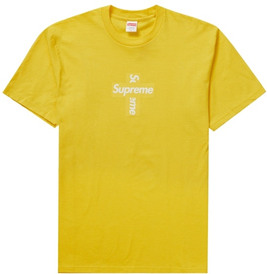supreme-cross-box-logo-tee-yellow