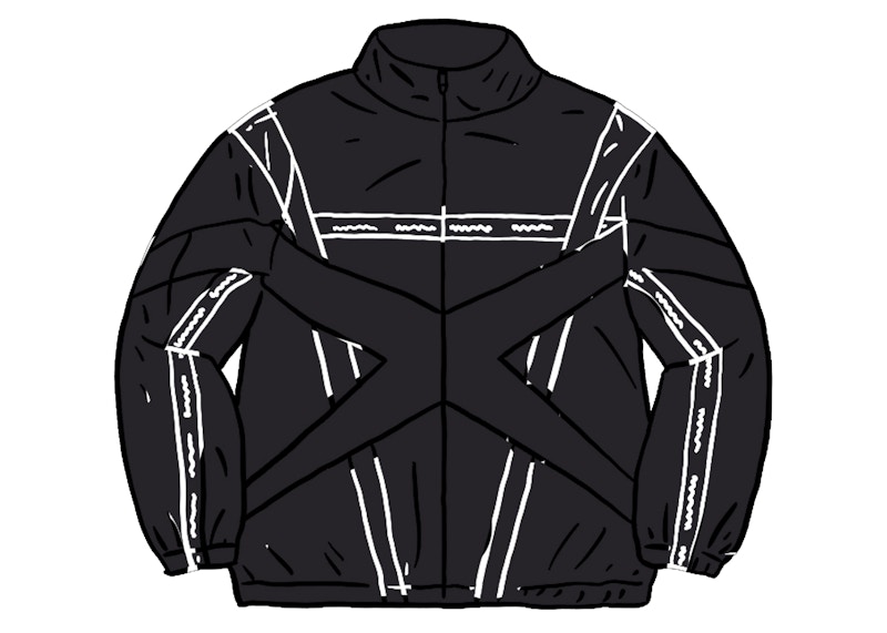 Buy Supreme Jaket Track Cross Paneled Hitam
