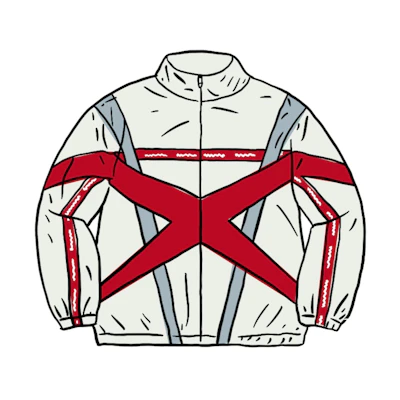 Supreme Cross Paneled Track Jacket White