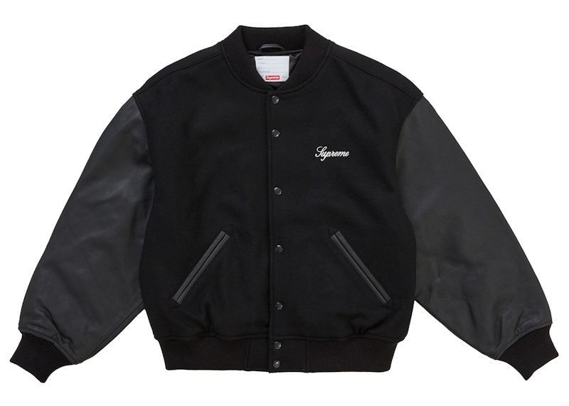 Supreme Cross Varsity Jacket Black