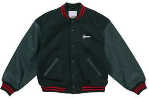 Supreme Cross Varsity Jacket Dark Green Supreme Cross Varsity Jacket Dark Green