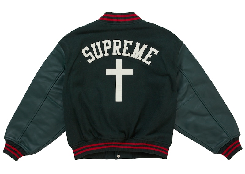 Lookbook Chaqueta Varsity Supreme Cross Verde Oscuro