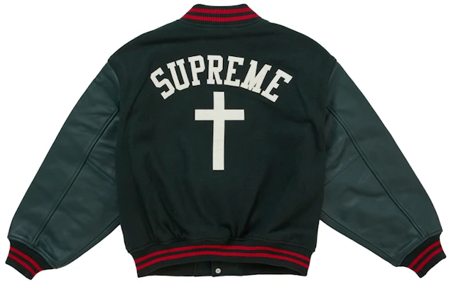 Chaqueta Varsity Supreme Cross Verde Oscuro Lookbook Chaqueta Varsity Supreme Cross Verde Oscuro