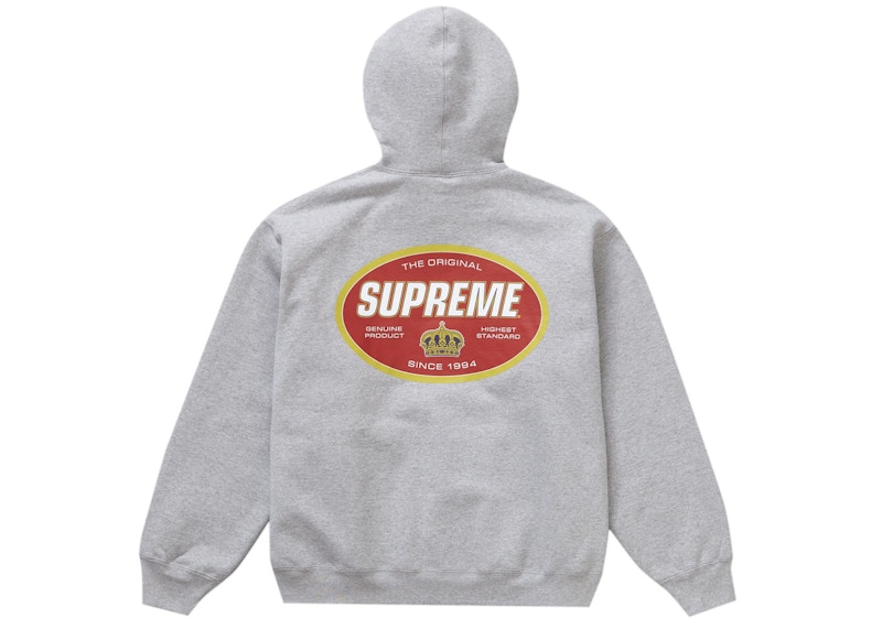 Supreme Crown Hooded Sweatshirt Heather Grey