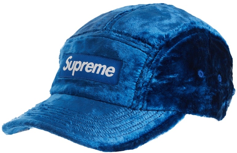 supreme-crushed-velvet-camp-cap-royal