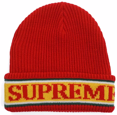 Supreme Cuff Logo Beanie Red Buy Supreme Cuff Logo Beanie Red