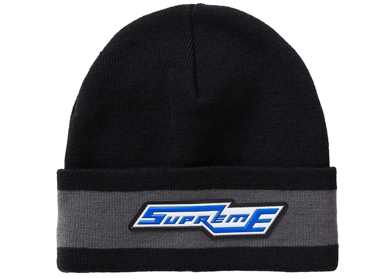 Supreme Cuff Stripe Beanie Black