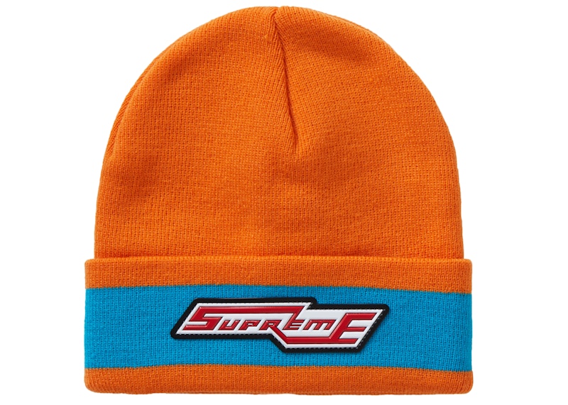 Supreme Cuff Stripe Beanie Orange