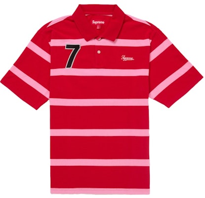 Supreme Cursive Polo Red Stripe Buy Supreme Cursive Polo Red Stripe