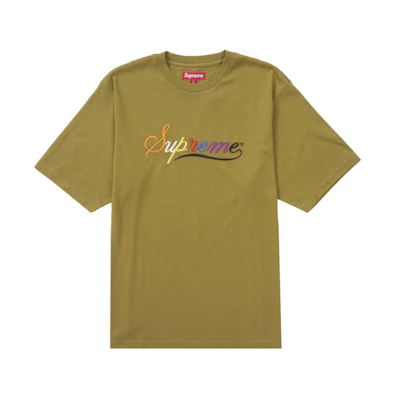 Supreme Cursive S/S Top Dusty Olive