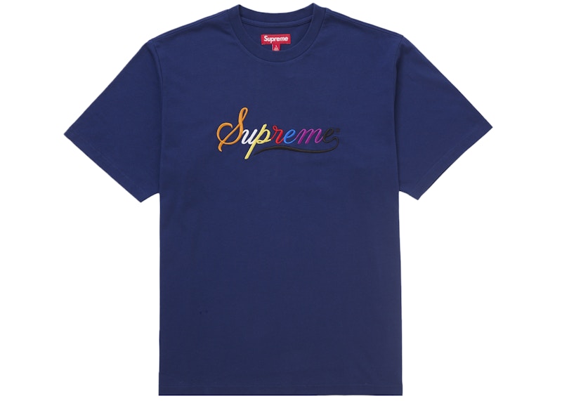 Supreme Cursive S/S Top Navy