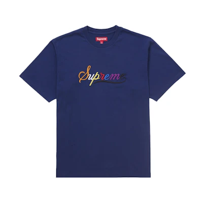 Supreme Cursive S/S Top Navy