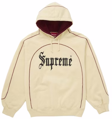Supreme Curve Piping Hooded Sweatshirt Natural Buy Supreme Curve Piping Hooded Sweatshirt Natural