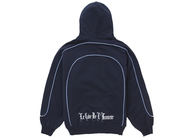 Supreme Curve Piping Hooded Sweatshirt Navy 圖 2
