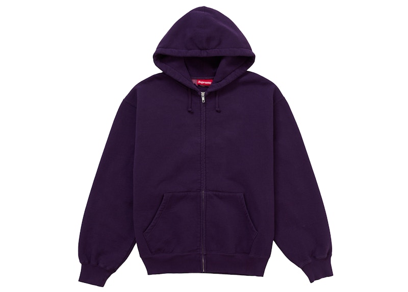 Supreme Cut Out Zip Up Hooded Sweatshirt Dark Purple
